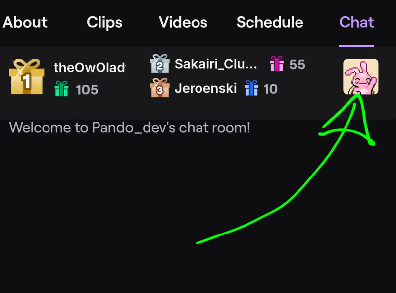 Mobile view of the extension